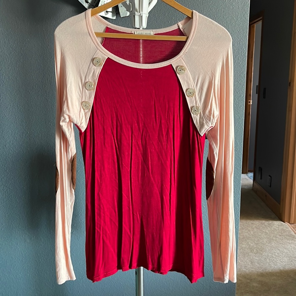 Red Button Long Sleeve